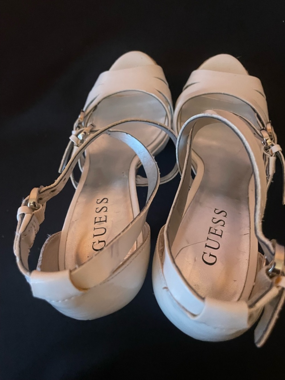 GUESS White Espadrille Platform Strappy Heels - Picture 5 of 6